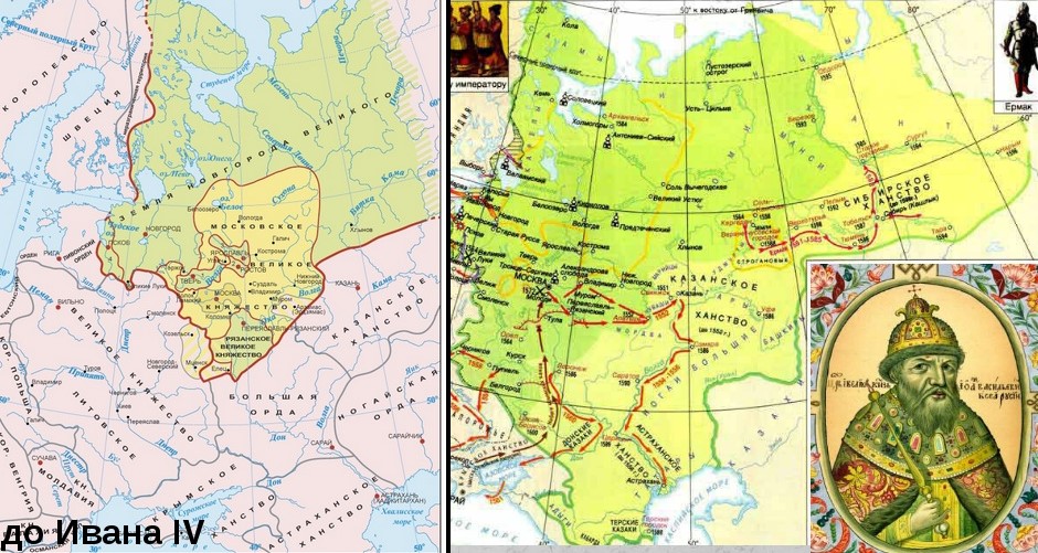 Карта россии во времена ивана грозного территория